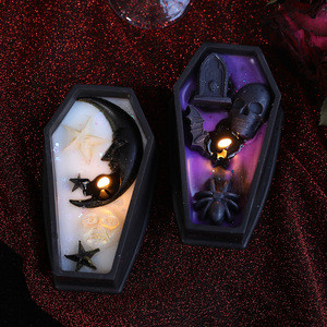 Halloween Gift Modern Handmade Creative Coffin Decorative <strong>Skull</strong> <strong>Candle</strong> Vampire Shaped Scented <strong>Candle</strong> - Product Image 3