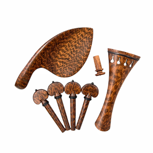 Violín 4/4 <span class=keywords><strong>de</strong></span> madera <span class=keywords><strong>de</strong></span> serpiente: piezas y accesorios para el diapasón, clavijas <span class=keywords><strong>de</strong></span> afinación, puntales, reposacabezas y soporte <span class=keywords><strong>de</strong></span> barbilla - Product Image 2