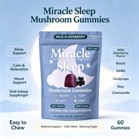 OEM Hot Sales Paddenstoelen Gummies Supplement voor Slaapverbetering Gummies Zonder Melatonine met Reishi Super Paddenstoelen Nootropisch Supplement