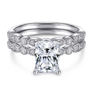 Wholesale Customized Light Luxury Rhodium Plated Waterdrop Cubic Zircon Women' s Silver Jewelry Ring - Product Image 1