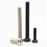 Metal Fasteners M1 M2 M3 M4 M5 M6 Black Nickel Plated Carbon Steel PM Phillips Round Head Screws