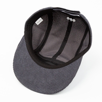 Casquette de baseball snapback en velours côtelé personnalisée avec logo brodé, fabrication sportive de haute qualité, casquette 5 panneaux à visière plate