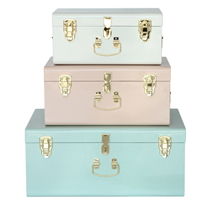 Storage Trunk Box and Other Home Storage Organization Products With Metal Accessories