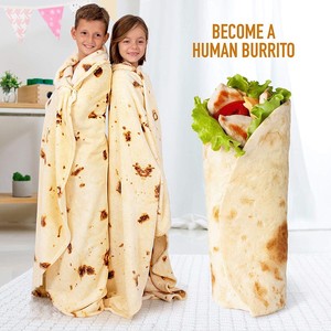 Manta de franela personalizada, Cozy, felpa redonda, forro polar, tamaño grande, supersuave, cálido, grueso, <span class=keywords><strong>Burrito</strong></span>, Tortilla, Taco, comida, Burito - Product Image 1