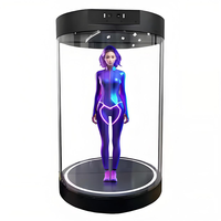 Vitrine d'affichage holographique 3D, écran transparent haute résolution 4K, interaction IA, tube holographique, OEM, éducation interactive en intérieur
