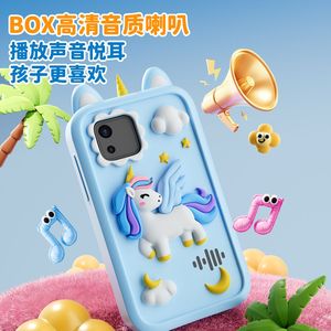 เคสโทรศัพท์ลายการ์ตูนยูนิคอร์น สีชมพูและสีฟ้า ป้องกันการกระแทก สำหรับเด็ก - Product Image 5