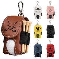 Gepersonaliseerde Lederen Golfbal Tas T-Shirt Houder Aangepaste Naam Golftas Met Riem Clip Grote Golf Geschenken Voor Mannen Vrouwen Golfers
