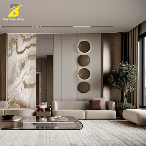 Applique murale LED ronde en bois - Décoration minimaliste pour salon et chambre - Product Image 2