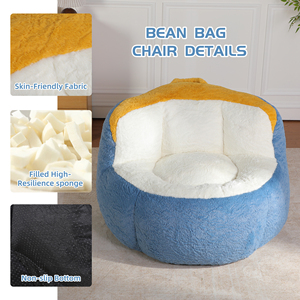 Sillón Puff Ergonómico Redondo Extra Grande, Sofá Puff Individual de Tela Suave para Uso en Interiores del Hogar - Product Image 3