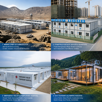 Maisonnette modulaire moderne à 2 chambres avec porte coulissante en verre, structure en acier, préfabriquée, pour vacances, permis de construction inclus