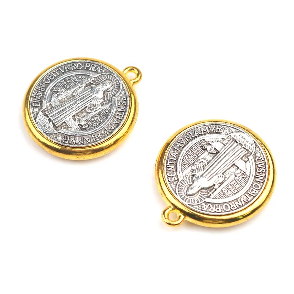 Religious Accessories Charms Catholic Gold Metal St Benedict Medal Pendant