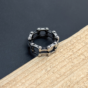 Cincin Rantai Biker Vintage VAF untuk Pria, Baja Anti Karat, Bague En Acier Inoxydable, Cincin Motor untuk Pria - Product Image 5