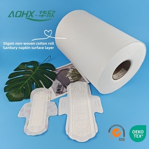 OEKO-TEX certifié 100% coton matériau armure toile fonction semi-hydrophobe 35gsm tissu non tissé pour serviette hygiénique - Product Image 2