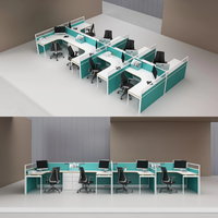 Bureau industriel contemporain de 8 personnes en forme de l système d'isolation phonique modulaire démontable de séparation en verre de bureau