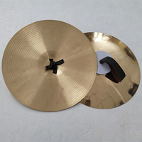 14 Inch Marching Hand Cymbals Pair, Brass Alloy Percussion Hand Cymbals for Beginner & Professional Drum Players, Band Stage