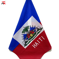 Foulard de haute qualité 100% coton 55*55 cm, logo personnalisé Haïti, couleurs du drapeau haïtien, impression numérique, produits de la série drapeaux haïtiens