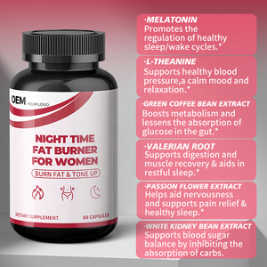 Cápsulas Quemagrasas Nocturnas para Mujer - Fórmula Termogénica y Estimulante del Metabolismo - Favorece el Sueño y la Pérdida de Peso - Product Image 5