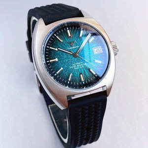 Orologio Subacqueo Tandorio NH35A 10atm per Uomo, Vetro Zaffiro Bombato AR, Data, Acciaio 36MM, Nero/Rosso/Verde - Product Image 4