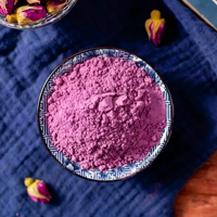 Extrait de feuilles de bourgeons de rose bruts en poudre violette de qualité alimentaire avec vitamine C et polyphénols