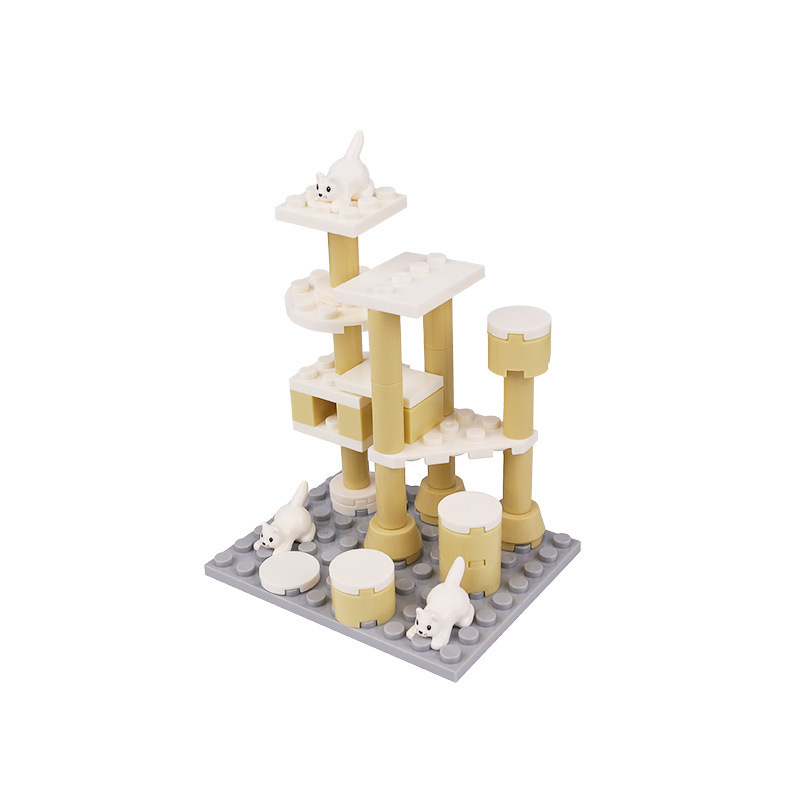 Cat climbing frame B with paper drawings