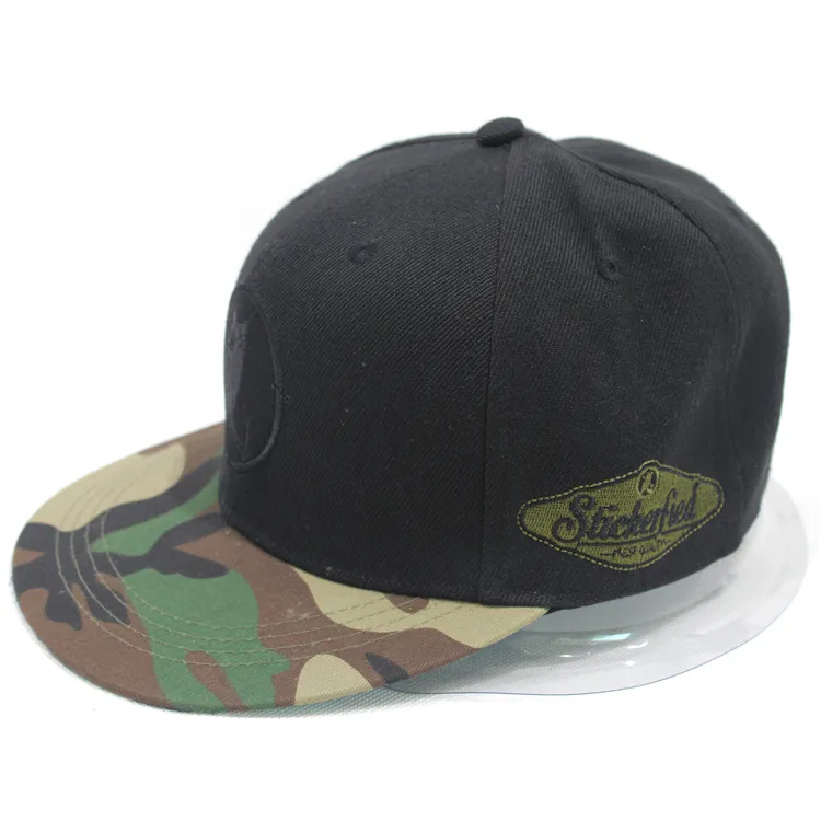 Custom Blank Snapback Factory Hoge Kwaliteit Korte Rand Snapback Hat Camo Snapback