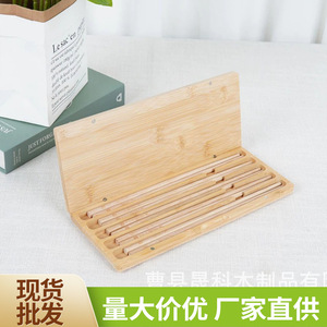 Bamboo Chopstick Storage <b>Box</b> <b>With</b> Magnetic <b>Lid</b> Minimalist Design Kitchen Organizer For Home Use - Product Image 5