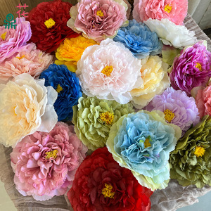 Têtes de fleurs de pivoine impériale en soie, fleurs artificielles faites à la main, décoration de mariage, décoration murale florale pour hôtel - Product Image 4