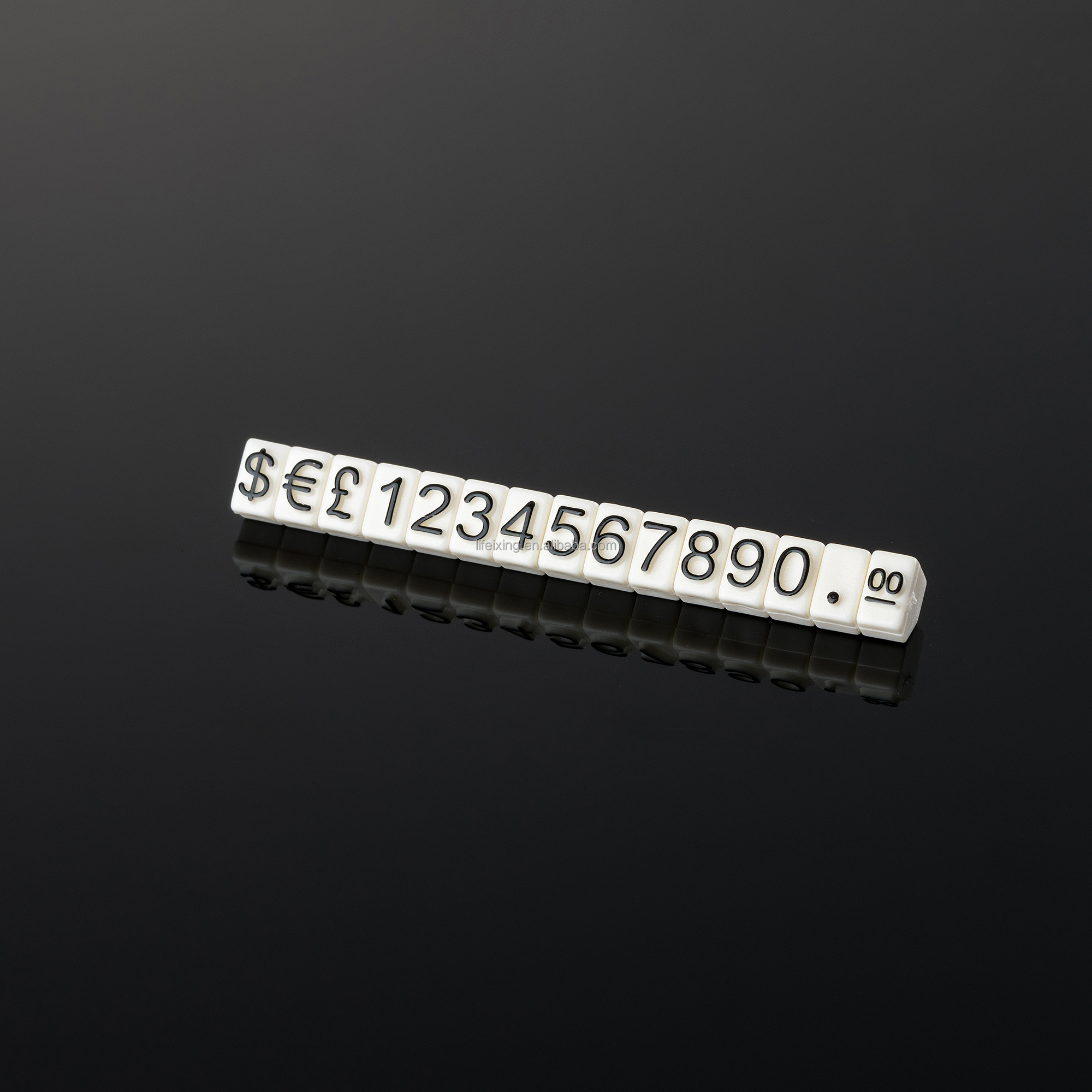 white base black font
