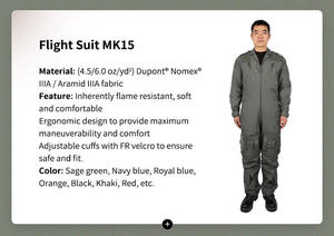 Combinaison de pilote de chasse Nomex Flight Coverall - Product Image 4