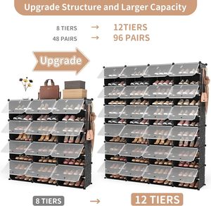Home Furniture <strong>Plastic</strong> Shoe Rack Foldable <strong>Wardrobe</strong> With Shoe Cabinets - Product Image 6
