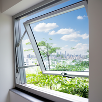 Ventanas de Toldo de Doble Acristalamiento Lukliving para Viviendas y Villas, Ventanas de Toldo Manuales de Aluminio con Aislamiento Térmico