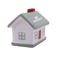 Balle anti-stress en mousse PU en forme de maison, personnalisable avec logo et couleur, à remontée lente, jouet à presser, cadeau promotionnel immobilier pour les agences
