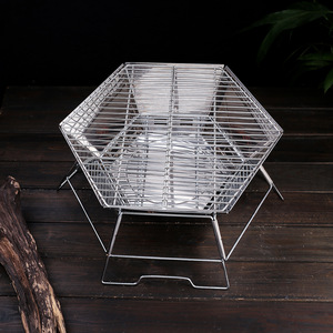 Parrilla Portátil Plegable para Barbacoa, OEM ODM, con Soporte para Leña y Recipiente, para Acampar al Aire Libre - Product Image 2