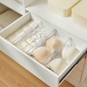 Estante de almacenamiento extensible antideslizante TPR, cajón de sujetalibros para el hogar, Partición de almacenamiento, plástico de inyección de aluminio para armario, hogar - Product Image 3