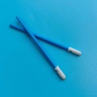 742 Écouvillon sans peluches à manche bleu, bâtonnet éponge pour salle blanche, embout en mousse pour nettoyage électronique et de précision