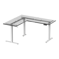 Bureau de jeu moderne en métal, silencieux, avec moteur à mémoire de forme, électrique, hauteur réglable de 73 à 116 cm, bureau intelligent en forme de L