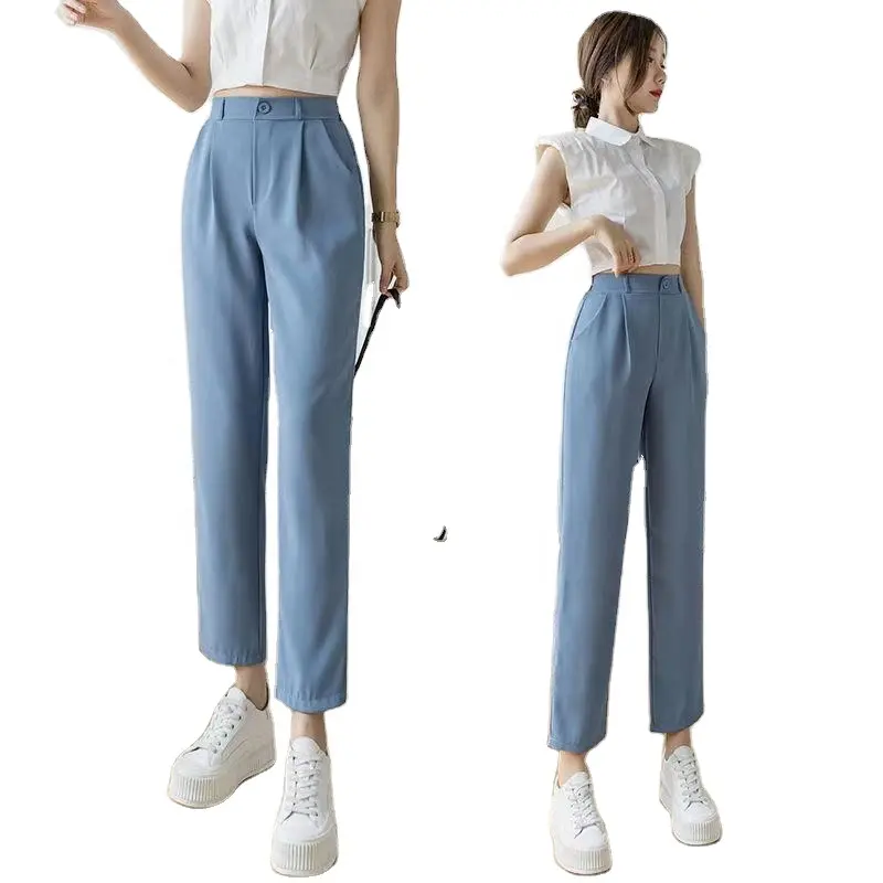 2022 סיטונאי חדש אופנה מכנסיים נשים קוריאני גרסת פנאי גבוהה מותניים מכנסיים נשים של שמלה מזדמן מכנסיים
