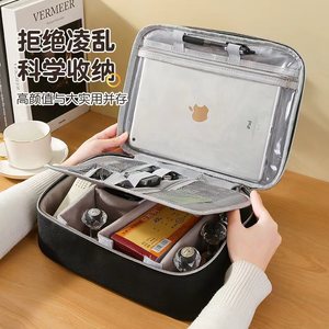 Bolsa organizadora de documentos portátil, almacenamiento rectangular para oficina con compartimento para viajes y uso diario - Product Image 1