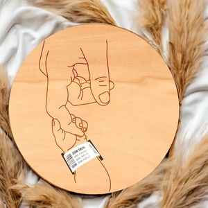 Porta Braccialetto Ricordo in Legno per Neonato, da Incidere, per <span class=keywords><strong>Nascita</strong></span> in Ospedale, Segnaposto di Compleanno Fai da Te - Product Image 3