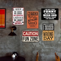 Letrero de Metal Vintage con Logotipo de Humor y Sarcasmo, Decoración de Pared Vintage