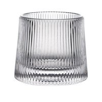 Verre à whisky rotatif en cristal sans plomb 300ml/10oz, design minimaliste moderne, sans BPA, réutilisable, écologique, anti-renversement