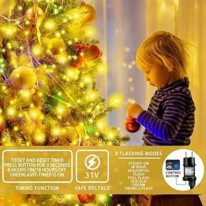 2023New Luces decorativas Cadena Patio Jardín Interior Exterior <span class=keywords><strong>Cascada</strong></span> Advertir Blanco <span class=keywords><strong>LED</strong></span> Árbol de Navidad Luces Decoración - Product Image 4