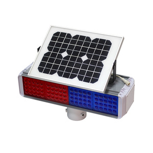 Feux de signalisation solaires LED Chuang An Yue rouge et bleu double face pour la circulation routière et les travaux de construction - Product Image 2