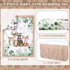 Baby Nursery Bedding <b>Sets</b> for Boys Includes <b>Comforter</b> Fitted Crib Sheet Crib Skirt Crib <b>Comforter</b> <b>Set</b> - Product Image 6