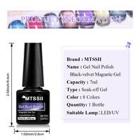 MTSSII cat kuku Gel hitam 7ml, cat kuku Gel magnetik sangat bersinar, Kutek Gel hitam