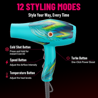 Sèche-cheveux professionnel FirePhoenix 8960 MAX PRO 3000W à moteur BLDC haute performance, faible bruit 71dB, boîtier en nylon PA
