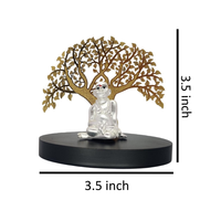 Sculpture d'Idole de Ganesha Arbre Doré Premium, Faite à la Main en Acier Inoxydable, pour Mariage, Temple, Espace de Méditation, Décoration Vastu