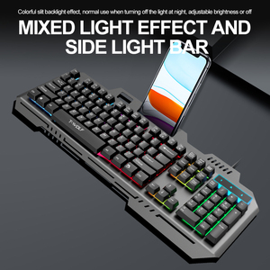 Teclado para Juegos T-WOLF T16 de 104 Teclas, Teclado USB con Cable y Retroiluminación LED con Soporte para Teléfono, Teclado para Juegos de Computadora de Escritorio - Product Image 2