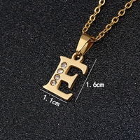 Collier tendance en acier inoxydable 316L plaqué or 18 carats PVD, avec zircon et 26 lettres initiales de A à Z, pour femme