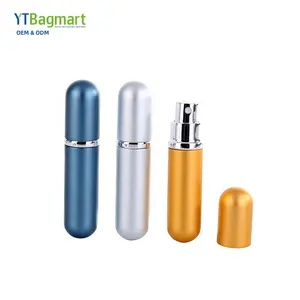 Commercio all'ingrosso 5Ml portatile Mini tasca riutilizzabile in alluminio bottiglie di vetro vuote contenitori cosmetici per confezione flacone Spray per profumo